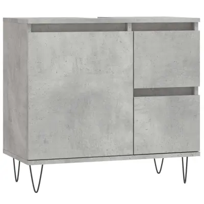 Kopalniška omarica - Kopalniški kabinet betonsko siva 65x33x60 cm inženirski les