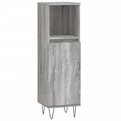 Kopalniška omarica - Kopalniški kabinet siva sonoma 30x30x100 cm inženirski les
