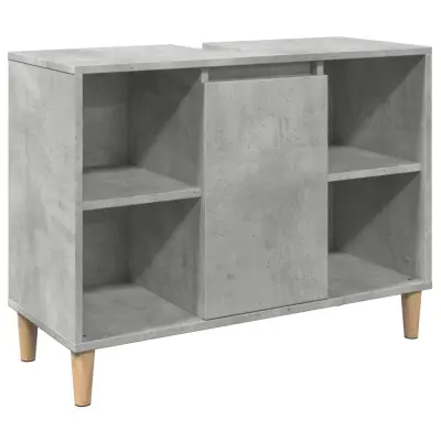 Kopalniška omarica - Kopalniški kabinet betonsko siva 80x33x60 cm inženirski les