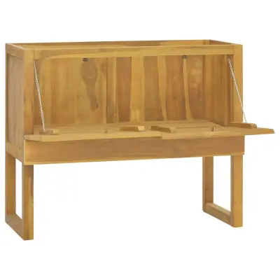 Kopalniška omarica - Kopalniški kabinet 90x40x75,5 cm trdna tikovina
