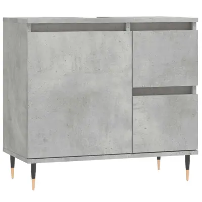 Kopalniška omarica - Kopalniški kabinet betonsko siva 65x33x60 cm inženirski les