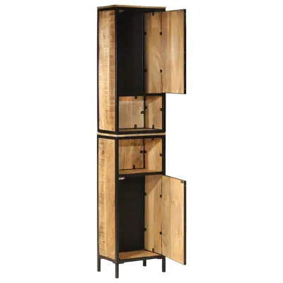 Kopalniška omarica - Kopalniški kabinet 40x27x180 cm železo in trden mangov les