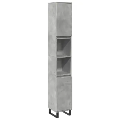 Kopalniška omarica - Kopalniški kabinet betonsko siva 30x30x190 cm inženirski les