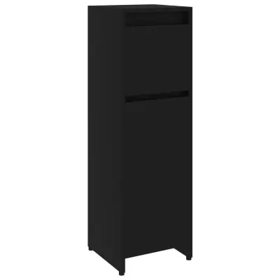 Kopalniška omarica - Kopalniški kabinet črna 30x30x95 cm iverna plošča