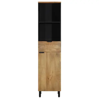 Kopalniška omarica - Kopalniški kabinet rjava 38x33x160 cm masivni les Mango