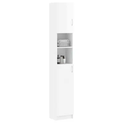 Kopalniška omarica - Kopalniški kabinet visok sijaj bela 32x25,5x190 cm iverna pl.