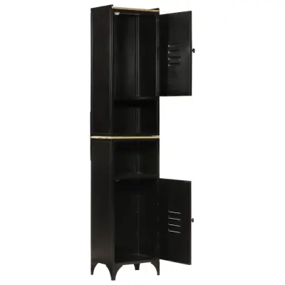 Kopalniška omarica - Kopalniški kabinet 40x27x180 cm železo in trden mangov les