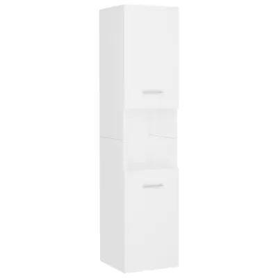 Kopalniška omarica - Kopalniški kabinet bela 30x30x130 cm inženirski les