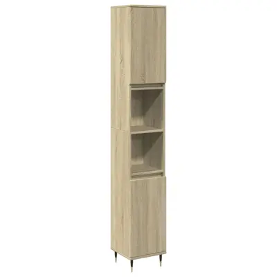Kopalniška omarica - Kopalniški kabinet sonoma hrast 30x30x190 cm inženirski les