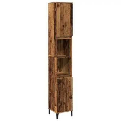 Kopalniška omarica - Kopalniški kabinet starinski les 30x30x190 cm inženirski les