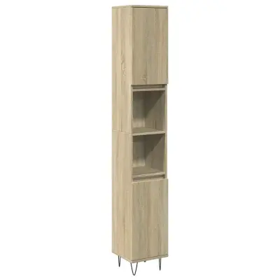 Kopalniška omarica - Kopalniški kabinet sonoma hrast 30x30x190 cm inženirski les
