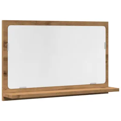 Kopalniška omarica - Kopalniški kabinet z ogledalom artisan hrast 60x11x37 cm les