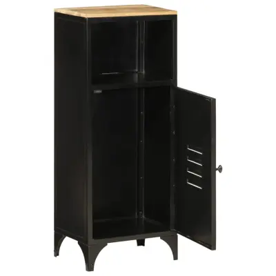 Kopalniška omarica - Kopalniški kabinet 40x27x90 cm železo in trden mangov les