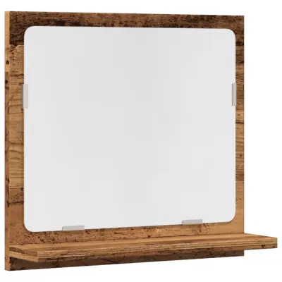 Kopalniška omarica - Kopalniški kabinet z ogledalom starinski les 40x11x37 cm