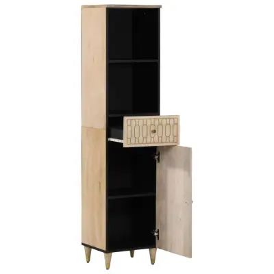 Kopalniška omarica - Kopalniški kabinet 38x33x160 cm trden mangov les