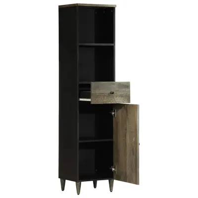 Kopalniška omarica - Kopalniški kabinet 38x33x160 cm trden mangov les