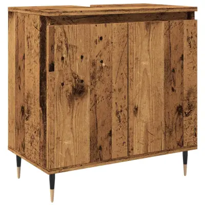 Kopalniška omarica - Kopalniški kabinet starinski les 58x33x60 cm inženirski les