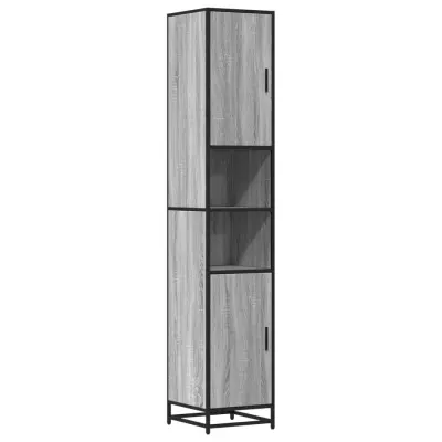 Kopalniška omarica - Kopalniški kabinet siva sonoma 35x37,5x188,5 cm inž. les