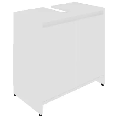 Kopalniška omarica - Kopalniški kabinet bela 60x33x61 cm iverna plošča