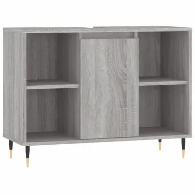 Kopalniška omarica - Kopalniški kabinet siva sonoma 80x33x60 cm inženirski les