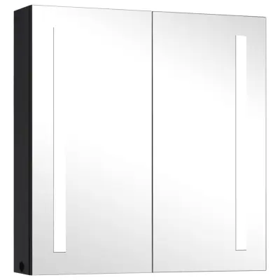 LED Kopalniška omarica - Kopalniški kabinet z ogledalom 62x14x60 cm