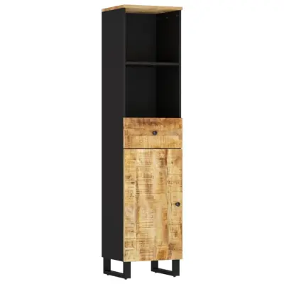 Kopalniška omarica - Kopalniški kabinet 38x33x160 cm trden mangov les