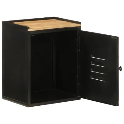 Kopalniška omarica - Kopalniški kabinet 40x30x50 cm železo in trden mangov les