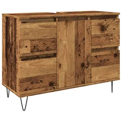 Kopalniška omarica - Kopalniški kabinet star les 80x33x60 cm inženirski les
