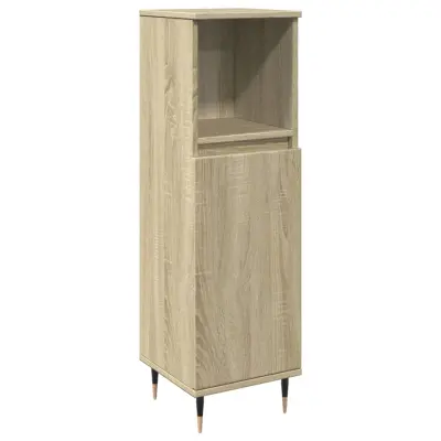 Kopalniška omarica - Kopalniški kabinet sonoma hrast 30x30x100 cm inženirski les