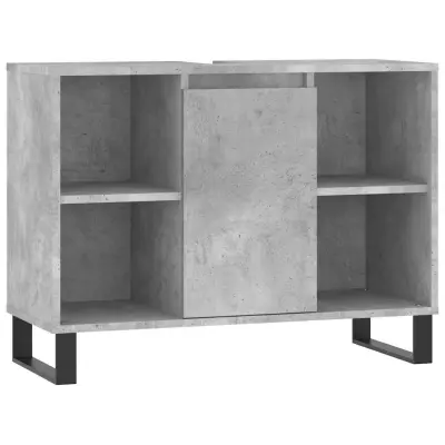 Kopalniška omarica - Kopalniški kabinet betonsko siva 80x33x60 cm inženirski les