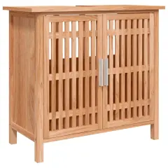 Kopalniška omarica - Kopalniški kabinet za umivalnik 66x29x61,5 cm trdna orehovina
