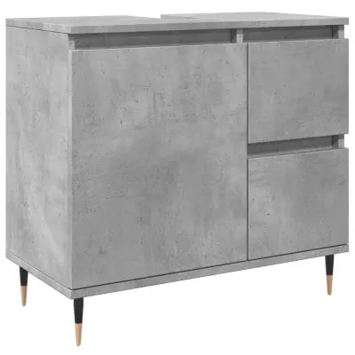 Kopalniška omarica - Kopalniški kabinet betonsko siva 65x33x60 cm inženirski les