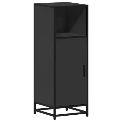 Kopalniška omarica - Kopalniški kabinet črna 35x37,5x100 cm inženirski les