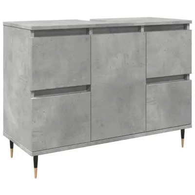 Kopalniška omarica - Kopalniški kabinet betonsko siva 80x33x60 cm inženirski les