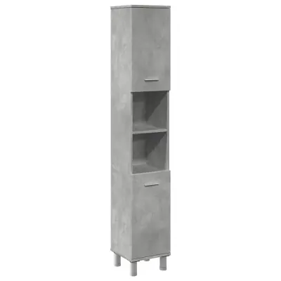 Kopalniška omarica - Kopalniški kabinet betonsko siva 30x30x179 cm iverna plošča