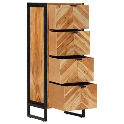 Kopalniška omarica - Kopalniški kabinet 40x30x100 cm akacijev les in železo