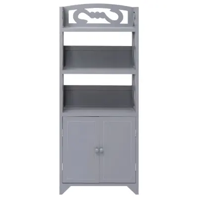 Kopalniška omarica - Kopalniški kabinet siva 46x24x116 cm les pavlovnije