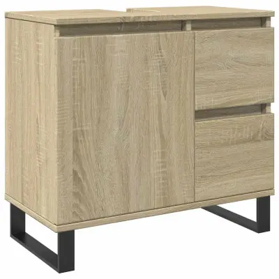 Kopalniška omarica - Kopalniški kabinet sonoma hrast 65x33x60 cm inženirski les