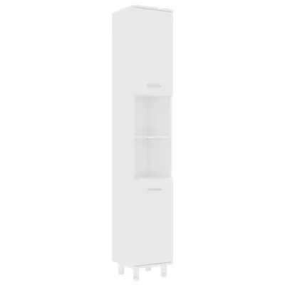 Kopalniška omarica - Kopalniški kabinet bela 30x30x179 cm iverna plošča