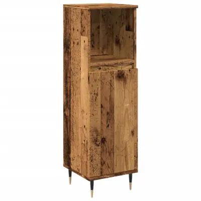 Kopalniška omarica - Kopalniški kabinet starinski les 30x30x100 cm inženirski les
