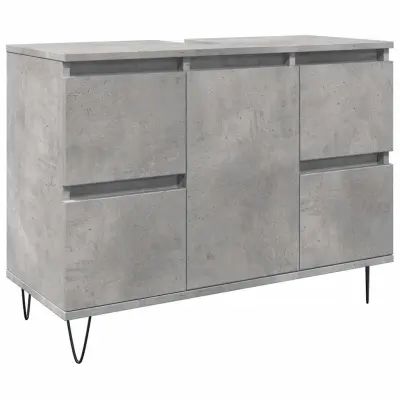 Kopalniška omarica - Kopalniški kabinet betonsko siva 80x33x60 cm inženirski les