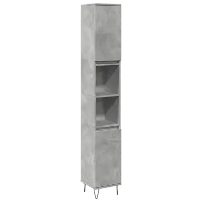 Kopalniška omarica - Kopalniški kabinet betonsko siva 30x30x190 cm inženirski les