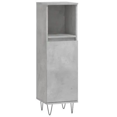Kopalniška omarica - Kopalniški kabinet betonsko siva 30x30x100 cm inženirski les