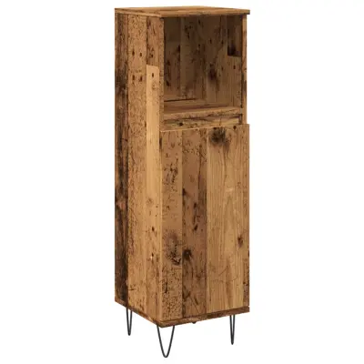 Kopalniška omarica - Kopalniški kabinet starinski les 30x30x100 cm inženirski les