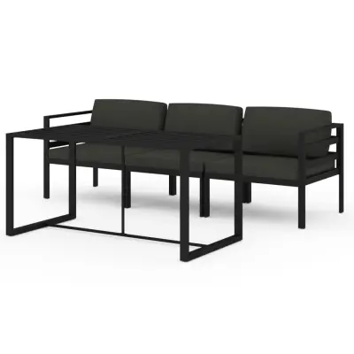 Seti vrtnega pohištva - Vrtna garnitura - Vrtni pohištvo set 4-delna z blazinami aluminij antracit