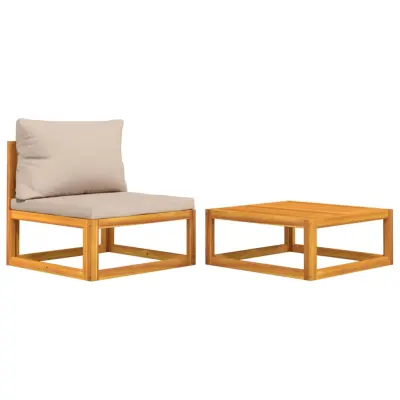 Seti vrtnega pohištva - Vrtna garnitura - Vrtni pohištvo set 2-delna z blazinami trden akacijev les