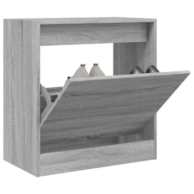The Living Store Omarica za čevlje siva sonoma 60x34x63,5 cm inženirski les - Omarica Za Čevlje