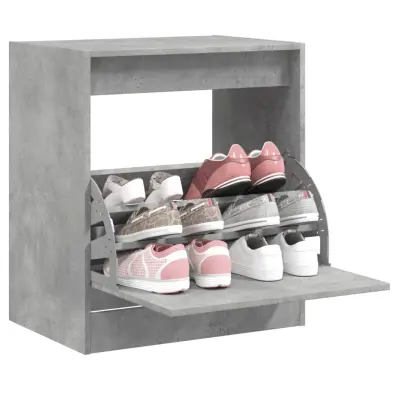 The Living Store Omarica za čevlje betonsko siva 60x42x69 cm inženirski les - Omarica Za Čevlje