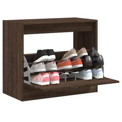 The Living Store Omarica za čevlje rjav hrast 80x42x69 cm inženirski les - Omarica Za Čevlje