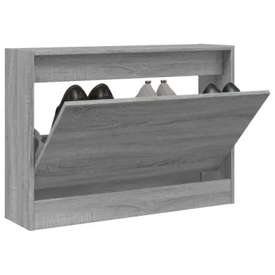 The Living Store Omarica za čevlje siva sonoma 80x21x57 cm inženirski les - Omarica Za Čevlje